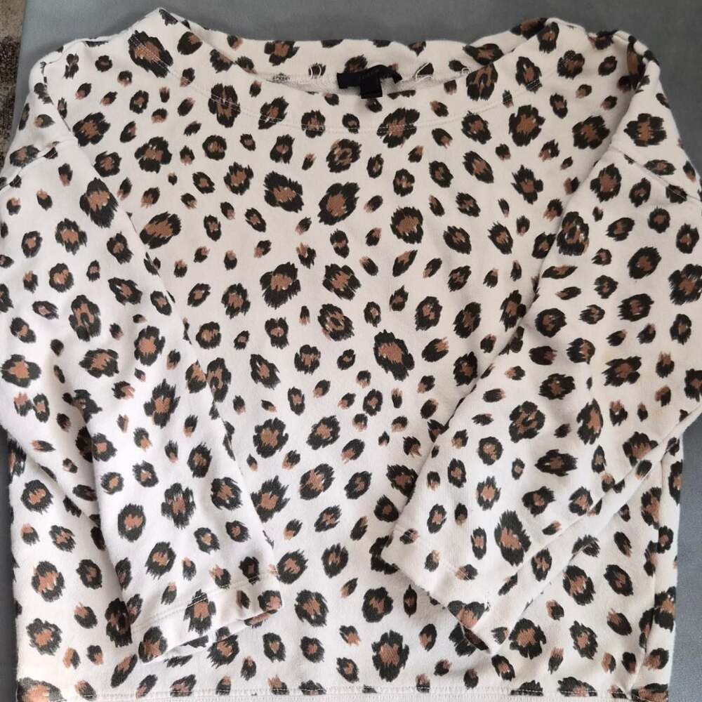 J.Crew Leopard Print 3/4 Sleeve Sweatshirt